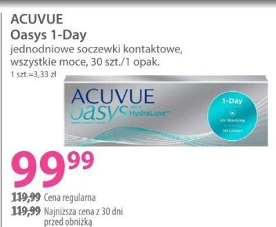 Soczewki kontaktowe Acuvue Oasys 1-Day promocja w Hebe