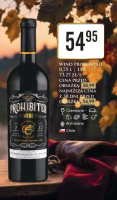 Wino Prohibited Wine leżakowane w beczkach po burbonie promocja w Dino