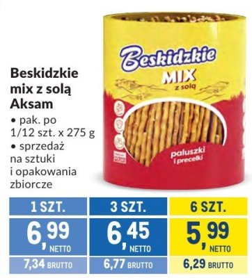 Beskidzkie mix z solą Aksam promocja w Makro