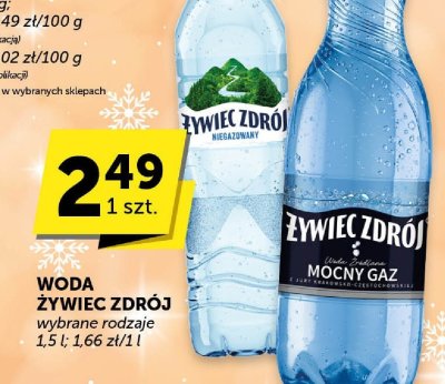 Woda Żywiec Zdrój wybrane rodzaje promocja w Euro Sklep