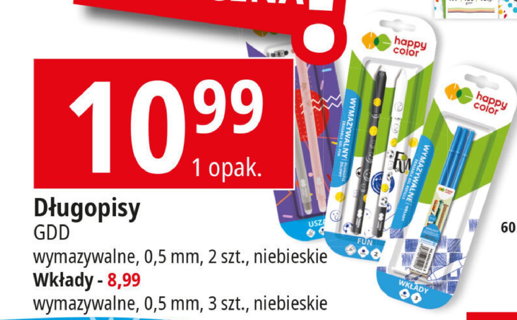 Wk艂ady do d艂ugopis贸w wymazywalnych HAPPY COLOR promocja
