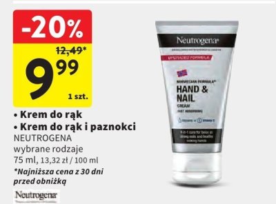 Krem do rąk i paznokci Neutrogena wybrane rodzaje promocja w Intermarche