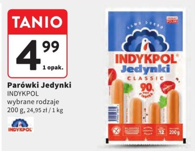 Parówki Jedynki INDYKPOL wybrane rodzaje promocja w Intermarche