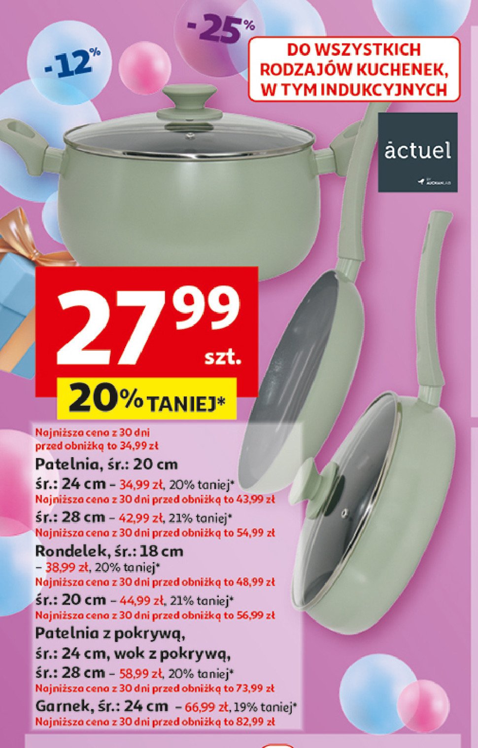 Patelnia z pokrywka 24 cm Actuel promocja w Auchan