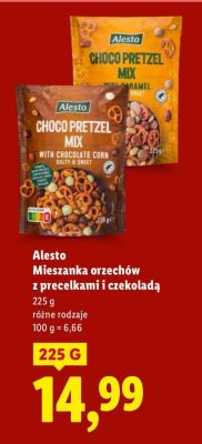 Mieszanka Alesto mieszanka orzechów z preclkami i czekoladą 225 g promocja w Lidl