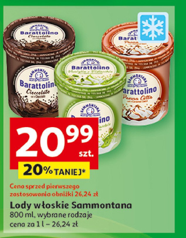 Lody cioccolato BARATTOLINO promocja w Auchan