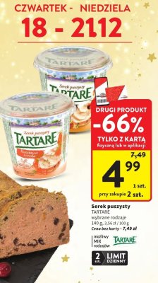 Serek puszysty TARTARE wybrane rodzaje promocja w Intermarche