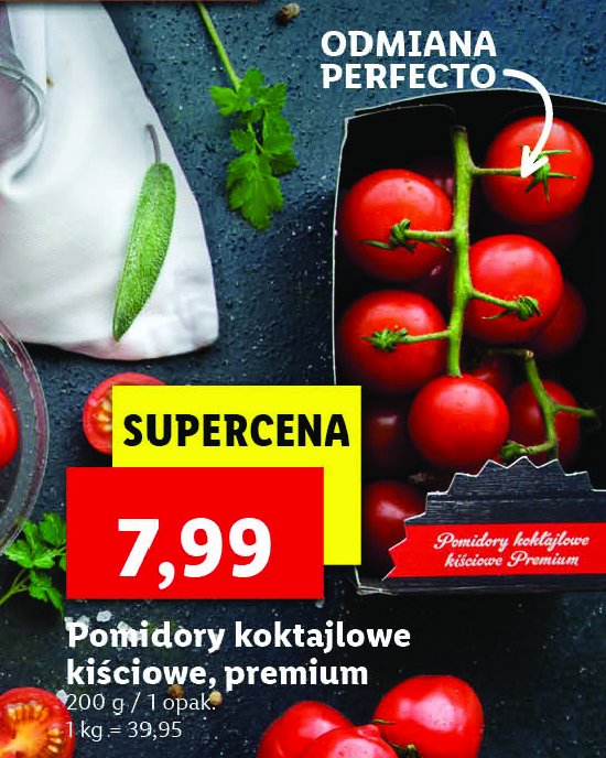 Pomidory koktajlowe kiściowe premium Ryneczek lidla promocja