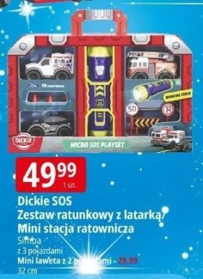 Dickie SOS Zestaw ratunkowy z latarką Mini stacja ratownicza Simba 23 pojazdy promocja w Leclerc