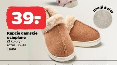Kapcie damskie ocieplane, 2 kolory promocja w Netto