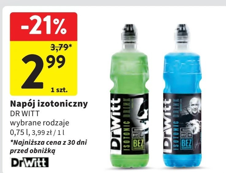 Napój izotoniczny niebieski Dr witt promocja