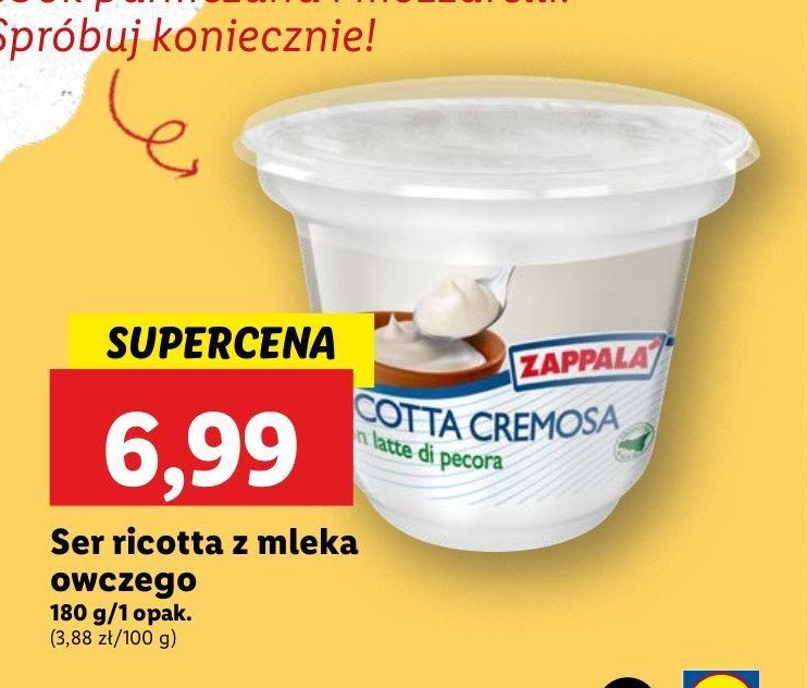 Ser ricotta z mleka owczego ZAPPALA promocja