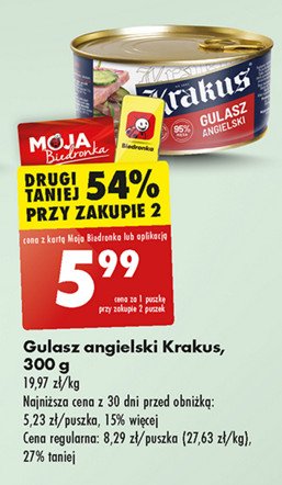 Gulasz angielski Krakus animex promocja w Biedronka