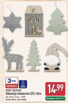 Dekoracja świąteczna LED z filcu  promocja w Aldi