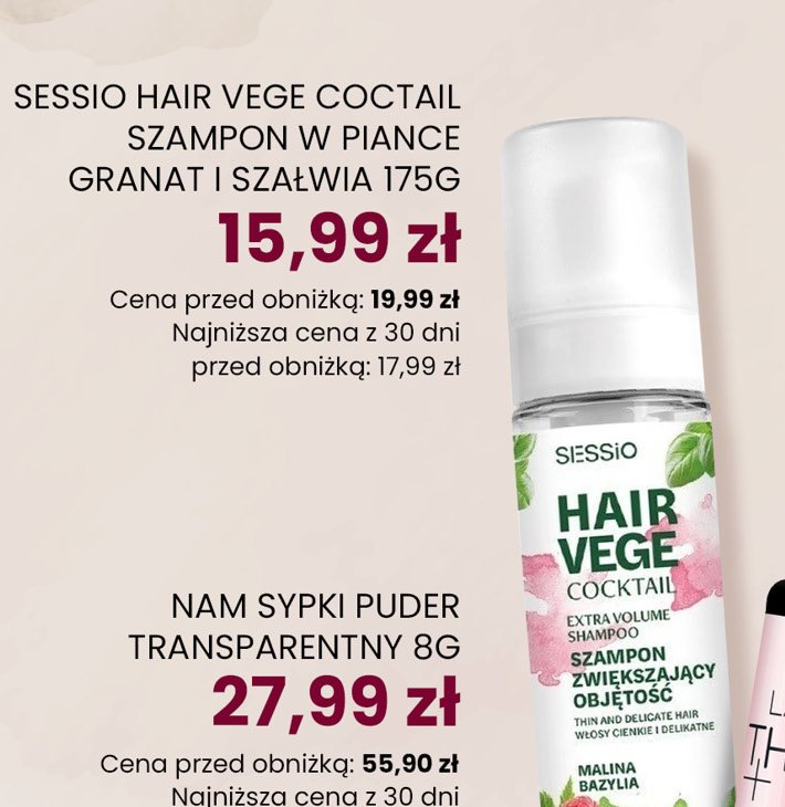 Szampon w piance szałwia i granat Sessio green therapy promocja