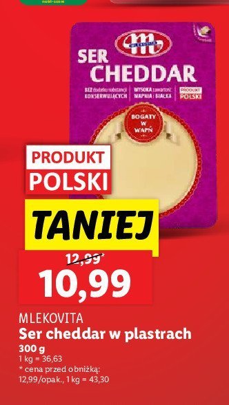 Ser cheddar plastry Mlekovita promocja
