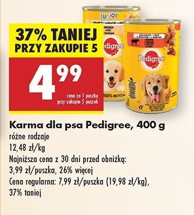 Karma dla psa z kurczakiem w galaretce Pedigree promocja