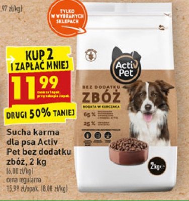 Karma dla psa bogata w kurczaka Activ pet promocja