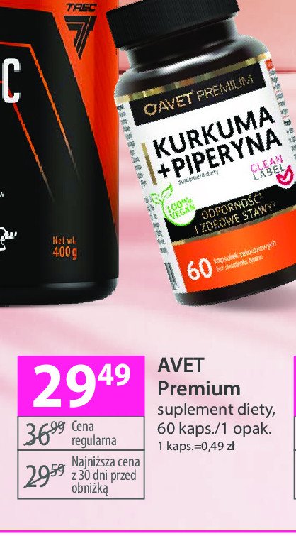 Kurkuma + piperyna AVET PREMIUM promocja