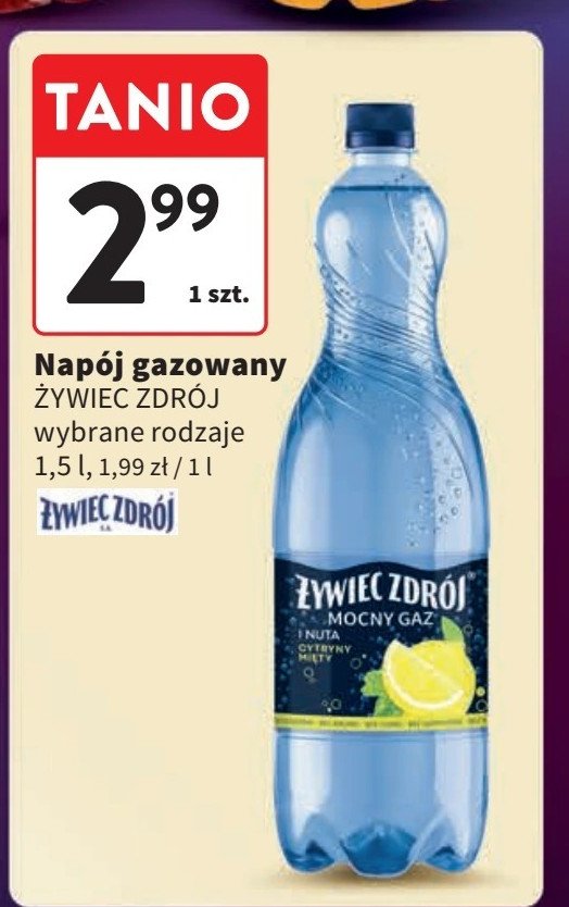 Woda mocny gaz cytryna mięta Żywiec zdrój promocja