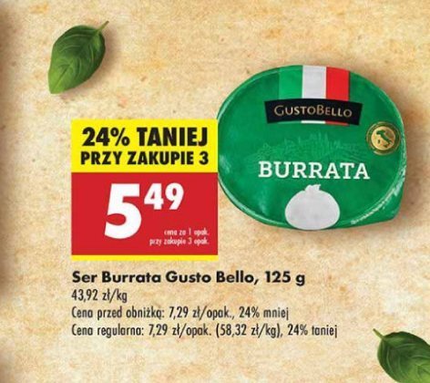 Ser burrata Gustobello promocja