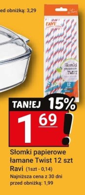 Słomki papierowe łamane Twist 12 szt Ravi promocja w Hitpol