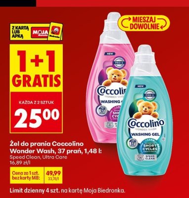 Żel do prania Coccolino Wonder Wash Ultra Care promocja w Biedronka