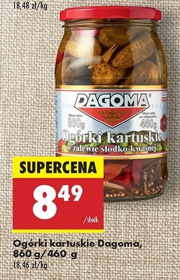 Ogórki kartuskie w zalewie słodko-kwaśnej Dagoma promocja