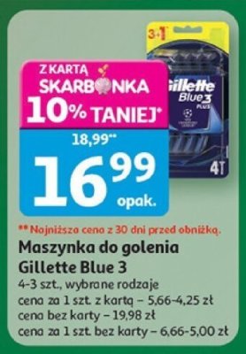Maszynka do golenia Gillette Blue 4-3 szt. wybrane rodzaje promocja w Auchan