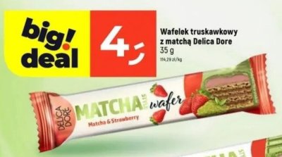 Wafelek truskawkowy z matcha Delica Dore promocja w Dealz