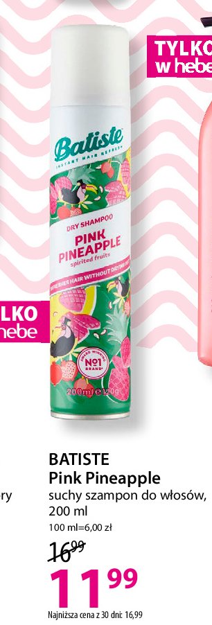 Szampon do włosów pink pineapple Batiste dry shampoo promocja