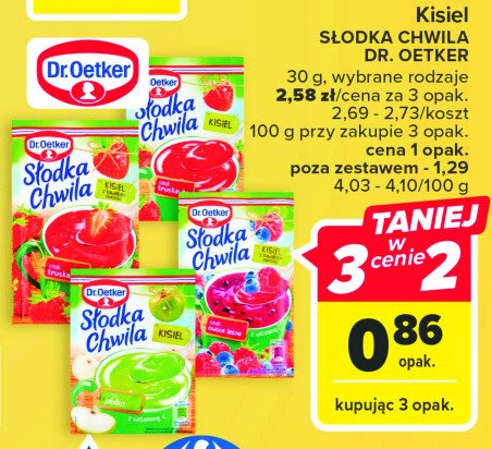 Kisiel owoce leśne z kawałkami owoców Dr. oetker słodka chwila promocja