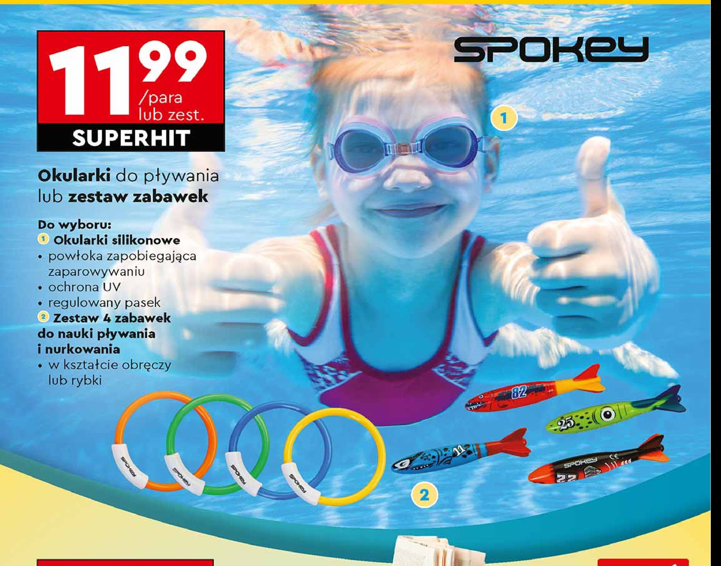 Zestaw zabawek do nauki pływania Spokey promocja w Biedronka
