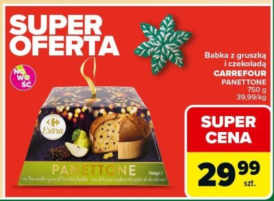 Babka z gruszką i czekoladą CARREFOUR PANETTONE 750g promocja w Carrefour Market