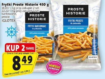 Frytki Proste Historie 450 g IGLOTEX promocja w Prim Market