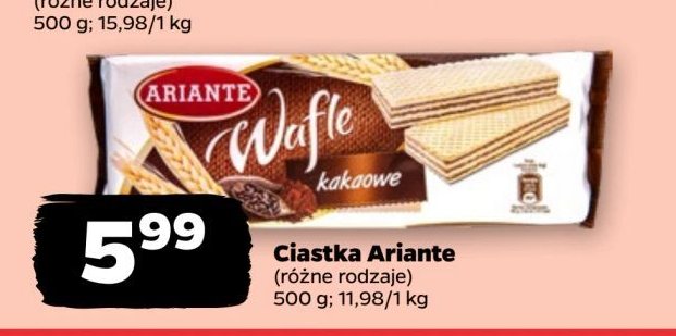 Wafle kakaowe Ariante promocja w Netto