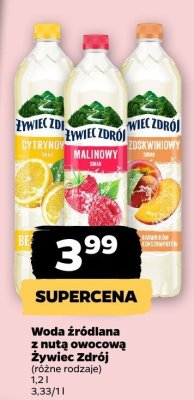 Woda źródlana z nutą owocową Żywiec Zdrój malinowy promocja w Netto