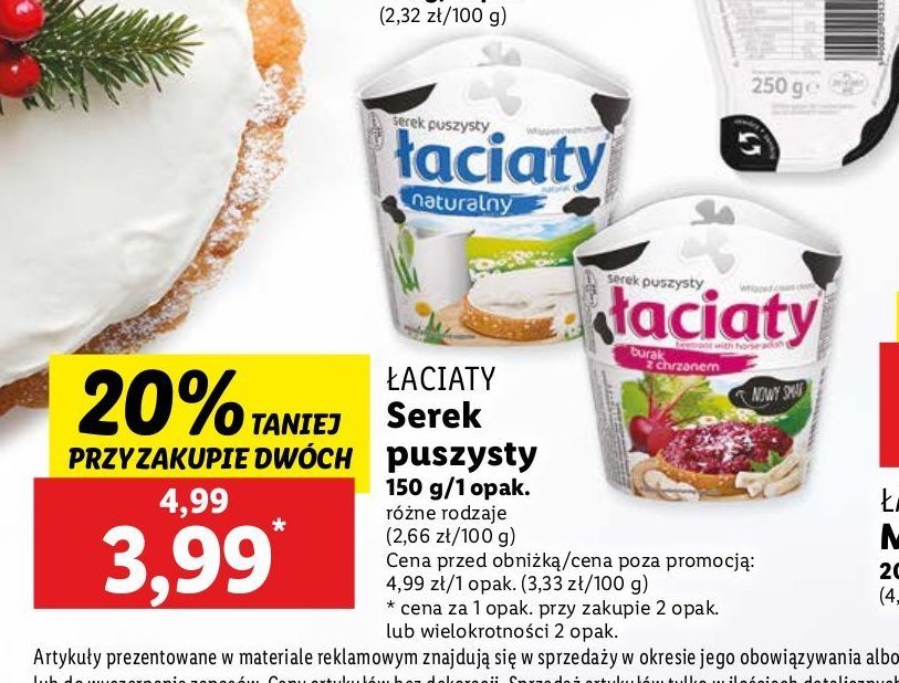 Serek puszysty naturalny Łaciaty Łaciate promocja