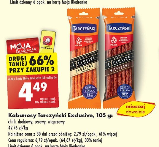 Kabanosy drobiowe Tarczyński Exclusive promocja