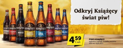 Piwo Książęce wybrane rodzaje, butelka zwrotna promocja w Groszek