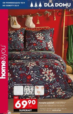 Komplet pościeli z mikrofibry 200 x 220 cm + 2 x 70 x 80 cm promocja w Biedronka