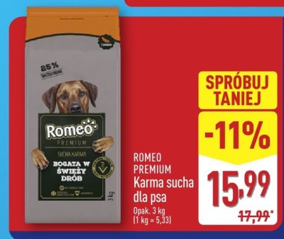 Karma sucha dla psa Romeo Premium promocja w Aldi
