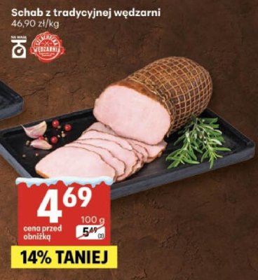 Schab z tradycyjnej wędzarni promocja w Delikatesy Centrum