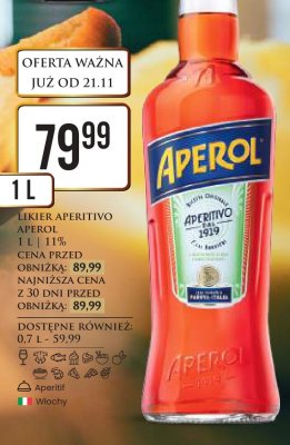 Likier aperitivo Aperol promocja w Dino
