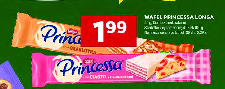 Wafelek ciasto z truskawkami Princessa longa promocja