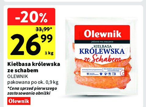 Kiełbasa królewska ze schabem Olewnik promocja