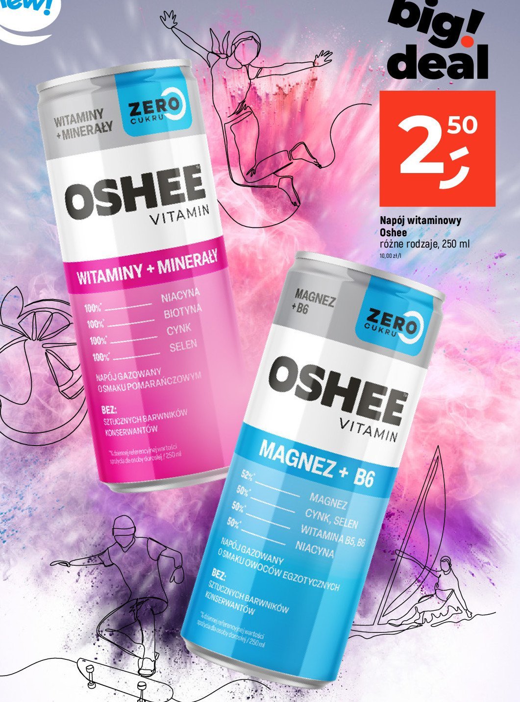 Napój witaminy + minerały Oshee vitamin zero promocja