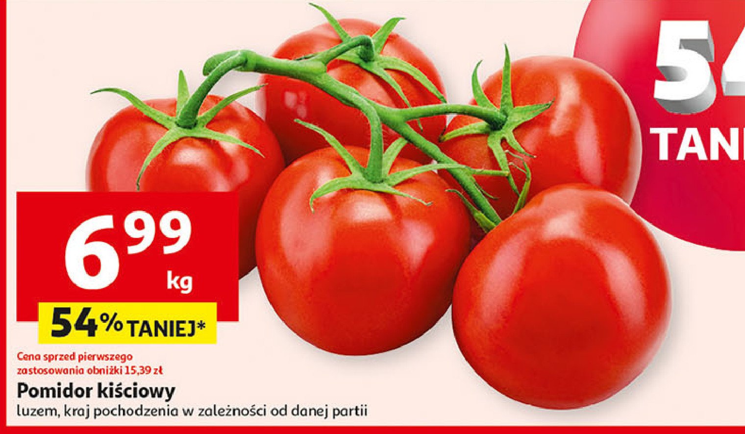Pomidory kiściowe promocja w Auchan
