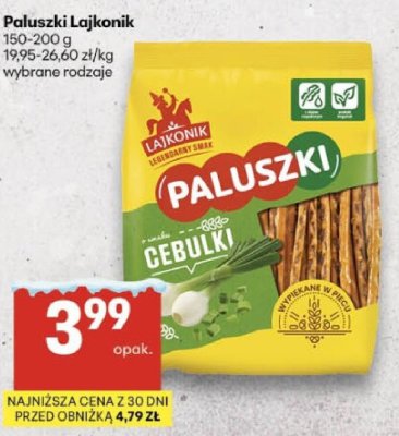Paluszki Lajkonik wybrane rodzaje promocja w Delikatesy Centrum