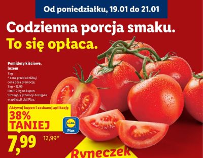 Pomidory kiściowe, luzem promocja w Lidl
